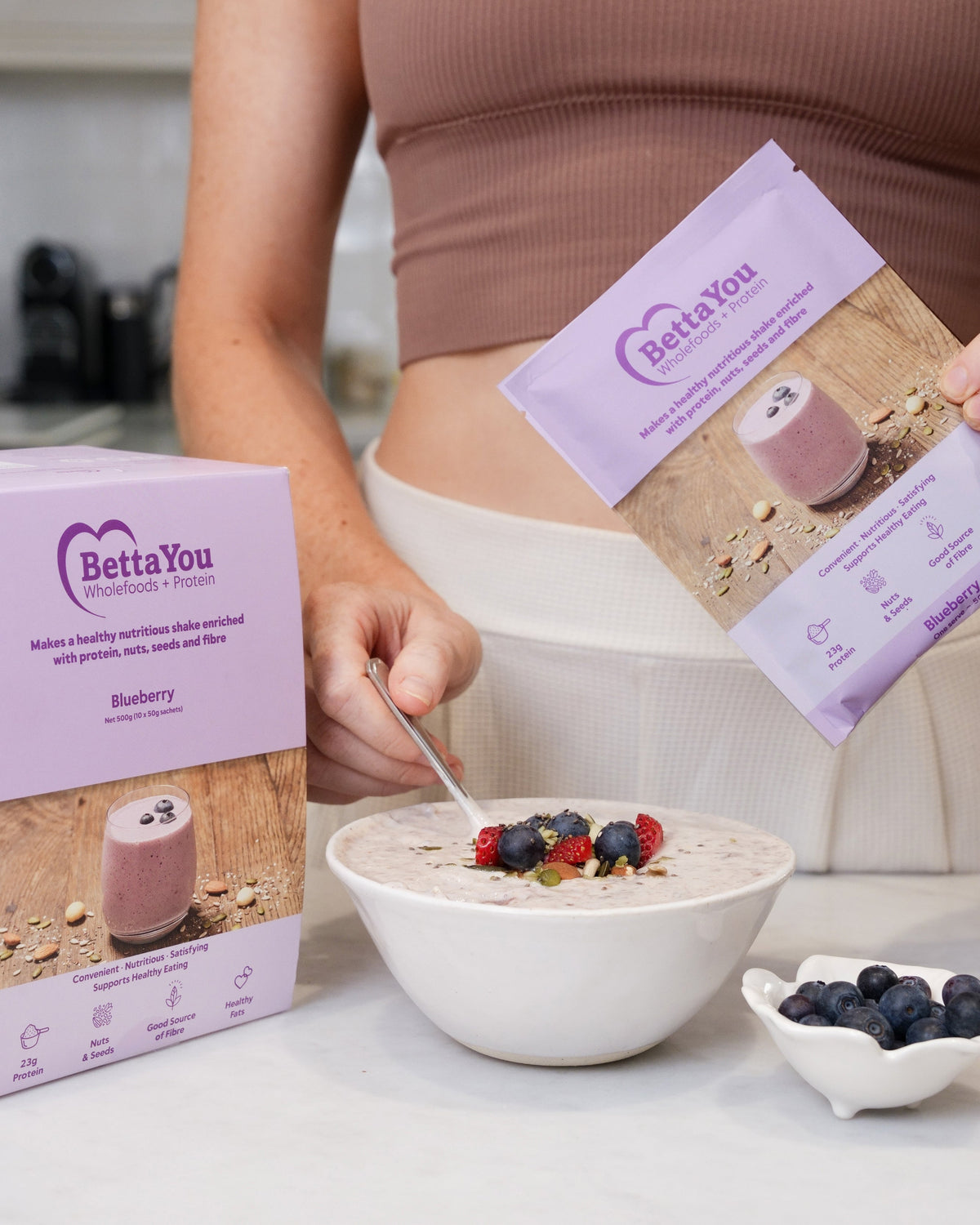 BettaYou creamy protein yoghurt parfait with fresh fruit