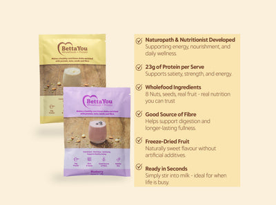 BettaYou Nourish Protein Shake Sample Pack - 2 x 50g Sachets